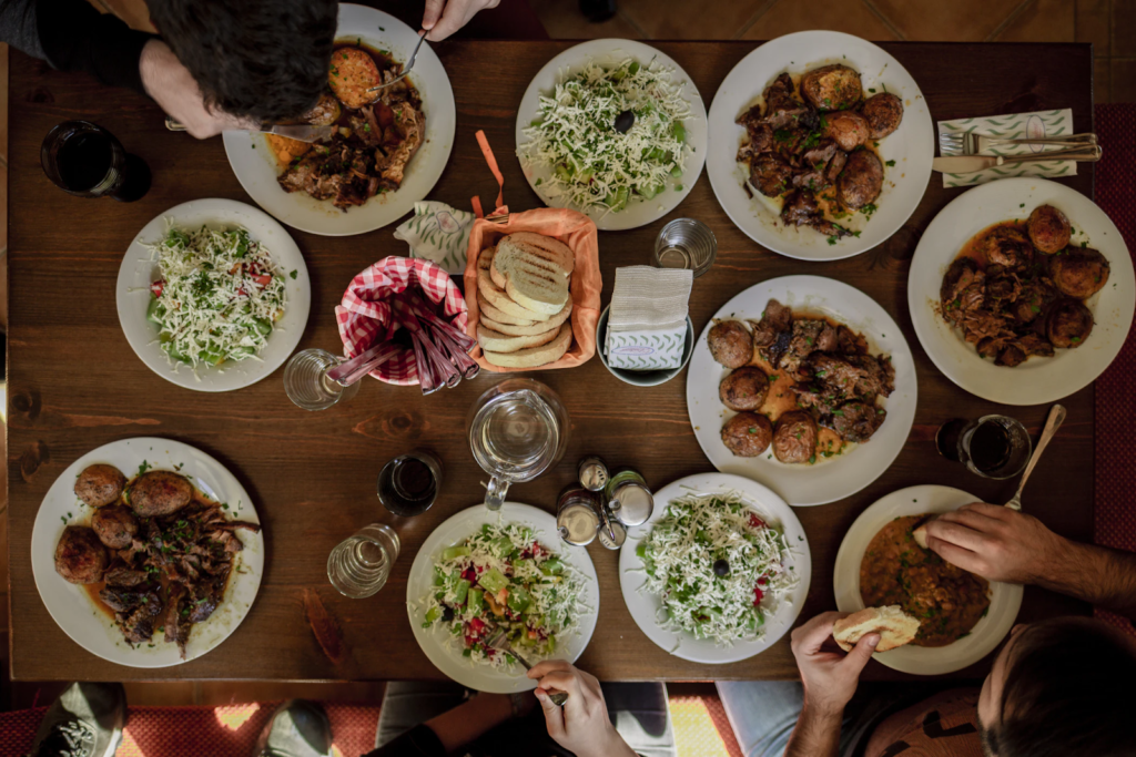 food on a table