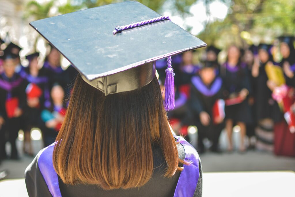 Woman in grad cap