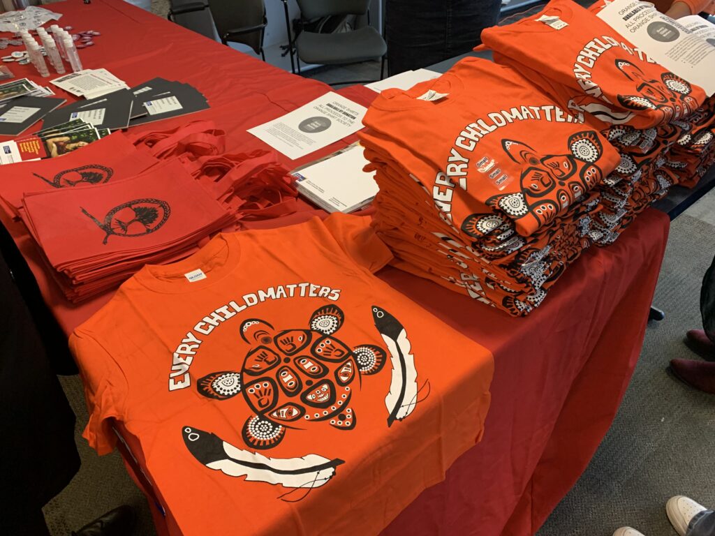 Orange Shirt Day table on Sept. 30, 2022