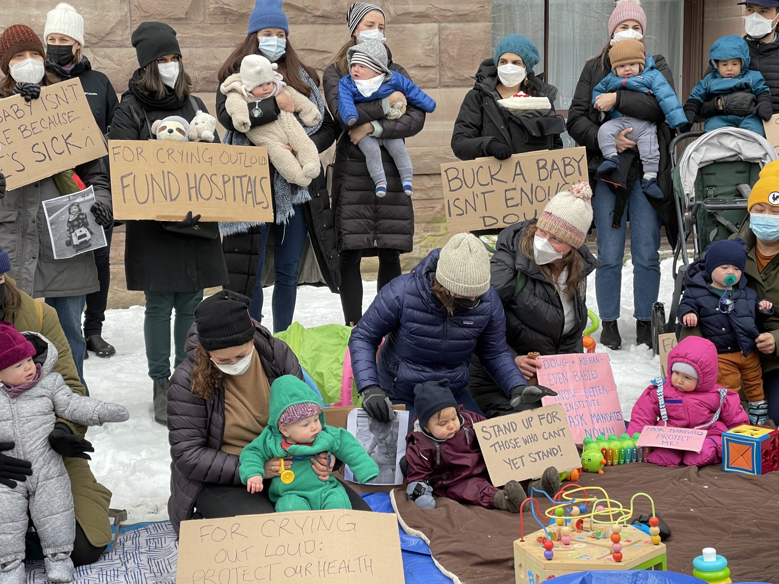 Babies, Parents Rally For Emergency Response to Ontario Healthcare Crisis