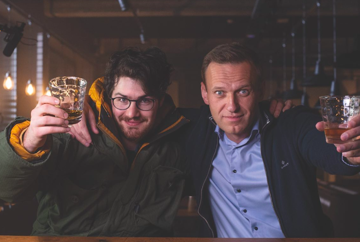 Daniel Roher with Alexei Navalny.