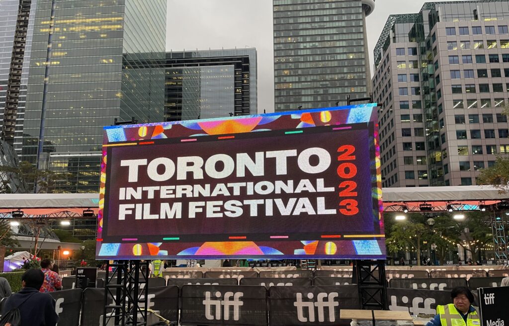 A colourful sign at TIFF saying Toronto International Film Festival 2023.