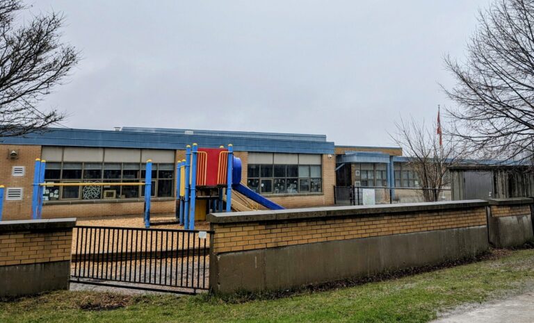 An elementary school in the York Region with its playground in view