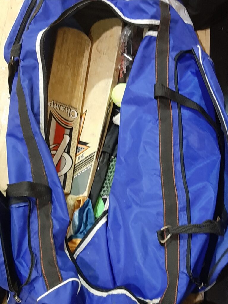 Bag of cricket equipment