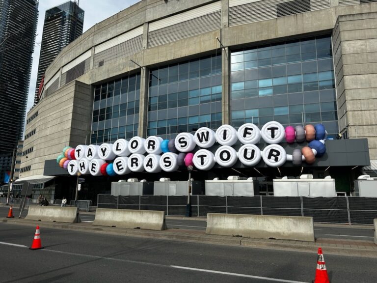 The Rogers Centre entrance for the Era's Tour concert.