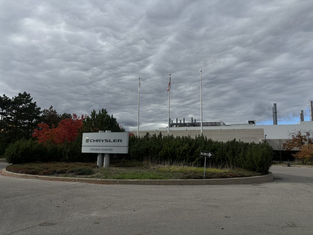 A photo of the Brampton Stellantis facility from the outside.