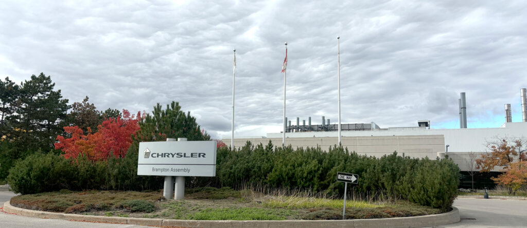 A photo of the Brampton Stellantis facility from the outside.