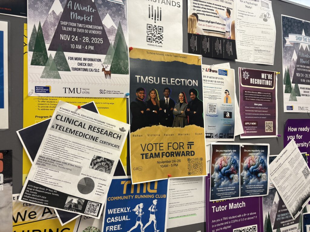 Poster on bulletin board