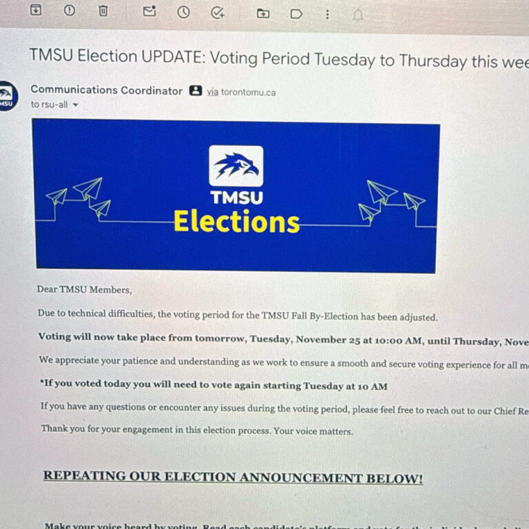 Screenshot of the TMSU email describing the delay in voting.