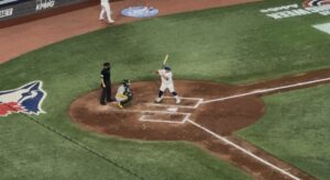 Baseball player batting