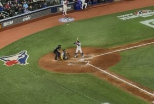 Baseball player batting
