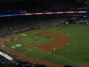 Baseball diamond seen from above