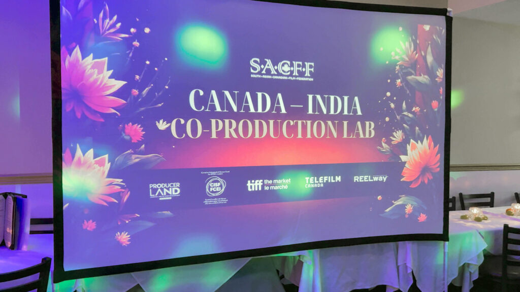 A photo of the sign for the Canada India lab at TIFF 2026.